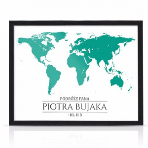 Plakat w ramce (30x40) dla nauczyciela - Mapa świata