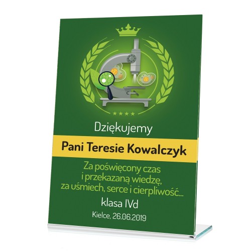 Statuetka z kolorowym nadrukiem dla biologa - Mikroskop