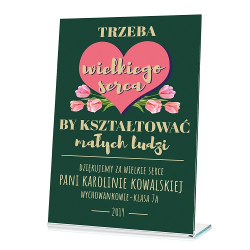Statuetka dla wychowawcy z nadrukiem - Wielkie Serce