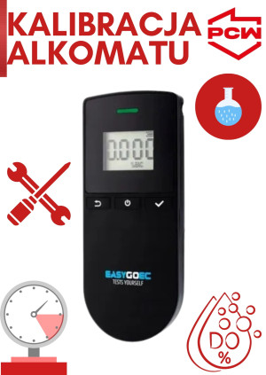 Kalibracja alkomatu EASYGO PRO z certyfikatem kalibracji od PCW