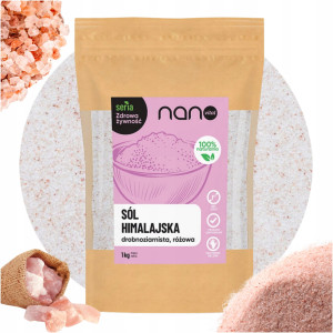 Sól Himalajska Różowa Drobna Spożywcza Nanovital 1 kg