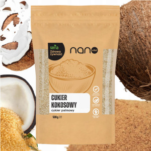 Cukier Kokosowy Palmowy Nierafinowany Naturalny Nanovital 1 kg