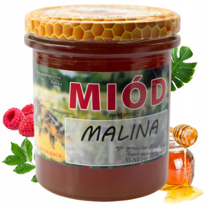 Miód Malinowy Naturalny Nektarowy 1100 g