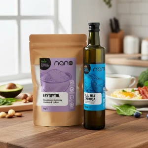 Zestaw Start w Keto - Olej MCT C8+C10 500 ml + Erytrytol 1 kg Nanovital