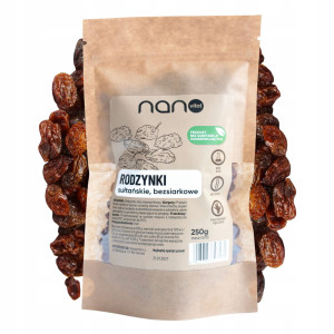 Rodzynki Sułtańskie Bezsiarkowe Naturalne Nanovital 250 g