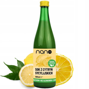 Sok Cytrynowy NFC z Cytryn Sycylijskich Naturalny Nanovital 500 ml