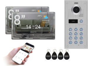 Lustrzany 5TECH 2x VERUS One PLUS(M) 8'' FHD | 84222 | Wideodomofon 2-żyłowy cyfrowy WiFi