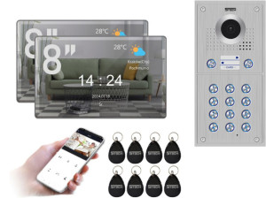 Lustrzany 5TECH 2x VERUS One PLUS(M) 8'' FHD | 84222-2 | Wideodomofon 2-żyłowy cyfrowy WiFi