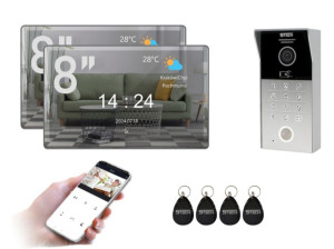 5TECH | Lustrzany Wideodomofon WiFi FHD 84225 + 2x Monitory VERUS PLUS 8''
