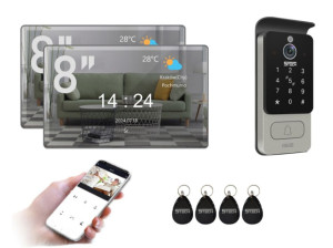 5TECH | Lustrzany Wideodomofon WiFi FHD 84228 + 2x Monitory VERUS PLUS 8''