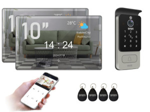 5TECH | Lustrzany Wideodomofon WiFi FHD 84228 + 2x Monitory VERUS PLUS 10''