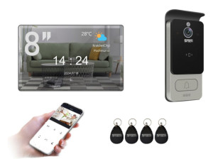 5TECH | Lustrzany Wideodomofon WiFi FHD 84228C +  Monitor VERUS PLUS 8''