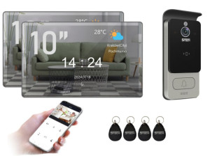 5TECH | Lustrzany Wideodomofon WiFi FHD 84228C + 2x Monitory VERUS PLUS 10''