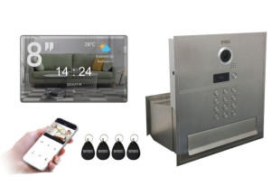 5TECH | Lustrzany Wideodomofon WiFi FHD 84218-1 + Monitory VERUS PLUS 8''