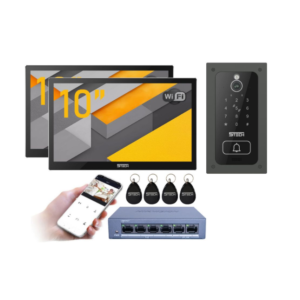 Wideodomofon IP WiFi FHD 10" – 2× Vermis PLUS (B) z stacją 83243 i switchem PoE
