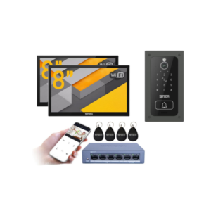 Wideodomofon IP WiFi FHD 8" 2x Vermis One PLUS(B) 83243 + switch PoE