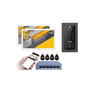 Wideodomofon IP WiFi FHD 8" 2x Vermis One PLUS(W) 83243 + switch PoE