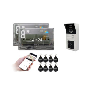 5TECH - Lustrzany Wideodomofon WiFi FHD 84225-2 + 2x Monitory VERUS PLUS 8''