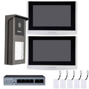 VIDOS 2x M100-X + S101-2 | wideodomofon + stacja bramowa + monitor | WiFi
