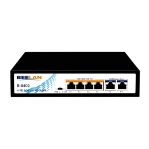 Switch B-0402 - 6-portowy - 4x PoE, 2x RJ45 Uplink