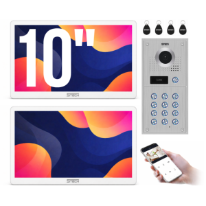 Wideodomofon 2-żyłowy 2x Virgo One PLUS 10'' (W) - 82222 - 5TECH - WiFi FHD