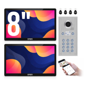 Wideodomofon 2-żyłowy 2x Virgo One PLUS 8'' (B) - 82222-2 - 5TECH - WiFi FHD
