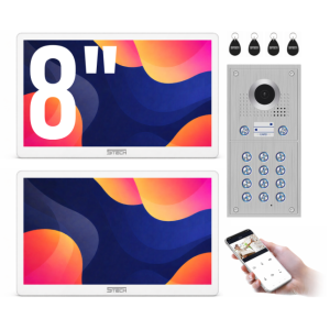 Wideodomofon 2-żyłowy 2x Virgo One PLUS 8'' (W) - 82222-2 - 5TECH - WiFi FHD