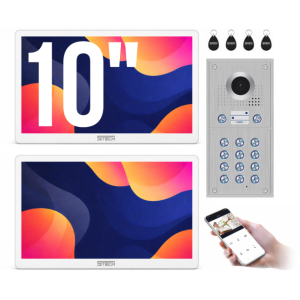 Wideodomofon 2-żyłowy 2x Virgo One PLUS 10'' (W) - 82222-2 - 5TECH - WiFi FHD