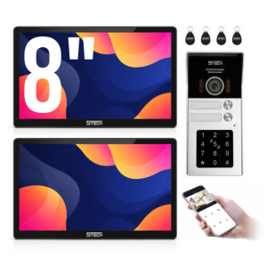 Wideodomofon 5TECH 8'' 2x Virgo PLUS(B)/82225-2 - 2-żyłowy Cyfrowy WiFi FHD
