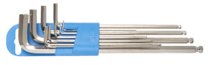 Zestaw 9 kluczy imbusowych 1.5-10mm długich zakończonych kulką, na plastikowym wieszaku -220/3SLPH UNIOR