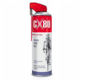 Mokry smar do łańcucha rowerowego BIKE CHAIN LUBE WET 500ml DUO-SPRAY CX80