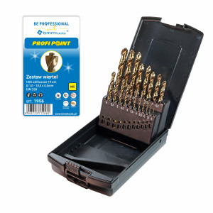 Zestaw wierteł HSS PROFI POINT szlifowane, precyzyjne 1-10 mm, 19 sztuk BMM TOOLS