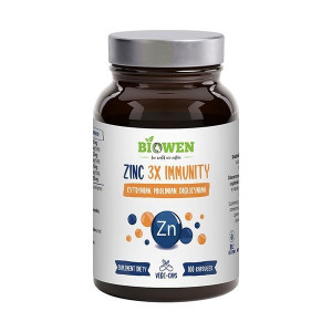 Zinc 3X Immunity, Cynk Complex+ 100 Kapsułek Biowen