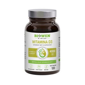 Witamina D3 z lanoliny 4000 IU, 120 kapsułek Biowen