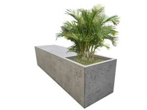 Ławka z donicą 150x42x42h z włókna szklanego w imitacji betonu