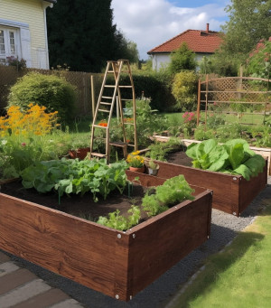 Grządka na warzywa 150x75x40h imitacja drewna