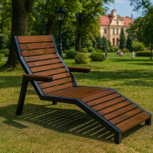 Leżak drewniany 160x68x98h solidny - wyprodukowany w Polsce