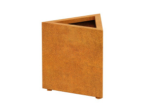 Donica metalowa trójkątna Corten TRIANGO 1 60x52x60h