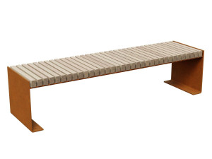 Ławka ogrodowa/miejska Corten FLANCO A4 180x50x46h