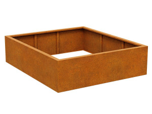 Donica metalowa corten bez dna NOFONDO 3 140x160x40h