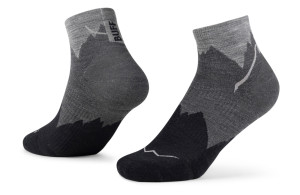 Skarpety Buff Merino Lightweight Quarter Sock LWQ3 czarno-szare
