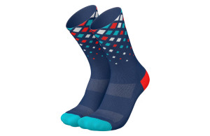Skarpety Incylence Running Crystals Navy Cyan Inferno (High Cut) granatowe