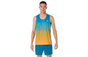 Koszulka Asics Road Fade Singlet niebiesko-pomarańczowa męska
