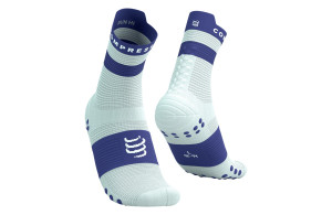 Skarpety Compressport Pro Racing Socks V4.0 Run High (Star White / Orient Blue) biało-niebieskie