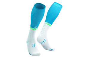 Skarpety kompresyjne Compressport Full Socks Oxygen biało-niebieskie