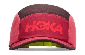 Czapka z daszkiem Hoka Run Hat czerwono-brązowa