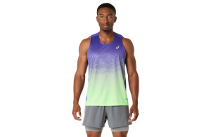 Koszulka Asics Road Fade Singlet kobaltowo-zielona męska