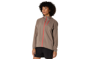 Kurtka Asics Fujitrail Elite Waterproof Jacket damska ciemnobeżowa SS25