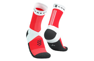 Skarpety Compressport Ultra Trail Socks v2.0 biało-czerwono-czarne
