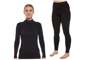 Zestaw bielizny termoaktywnej Brubeck Extreme Wool z wełny merino damski czarny